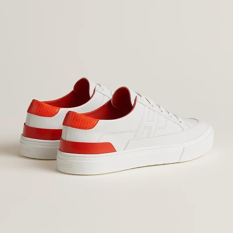 Giày Hermes Deep Sneaker Nữ Trắng Cam Đậm